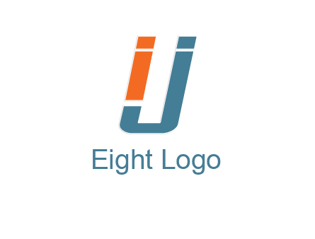 letter IJ forming letter U