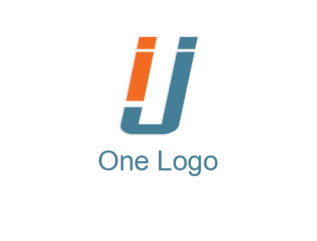 letter IJ forming letter U