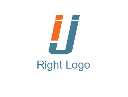 letter IJ forming letter U