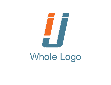 letter IJ forming letter U