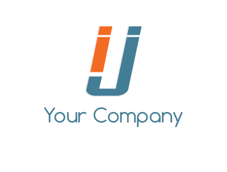 letter IJ forming letter U