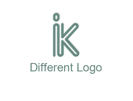 line art letter IK joined together