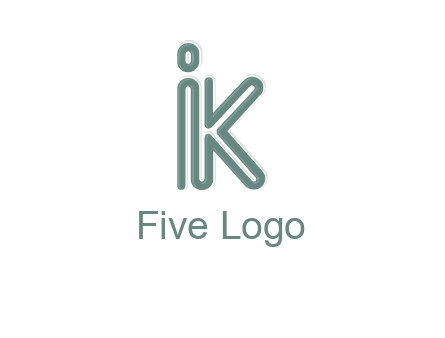 line art letter IK joined together