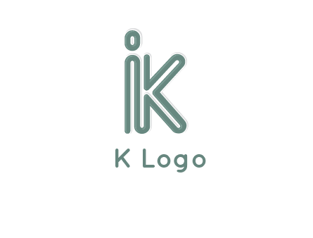 line art letter IK joined together