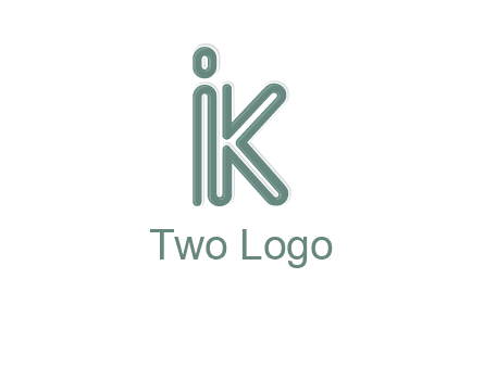 line art letter IK joined together