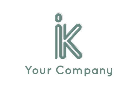 line art letter IK joined together