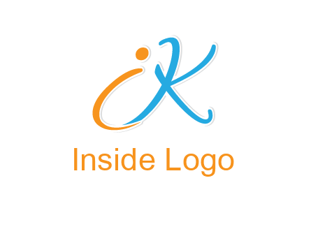 letter IK joined together
