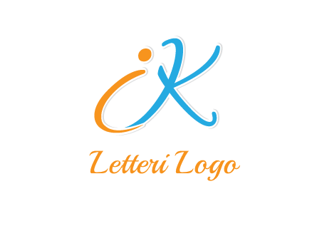 letter IK joined together