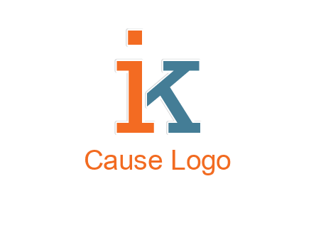 letter I forming letter K
