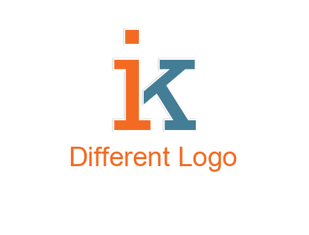 letter I forming letter K