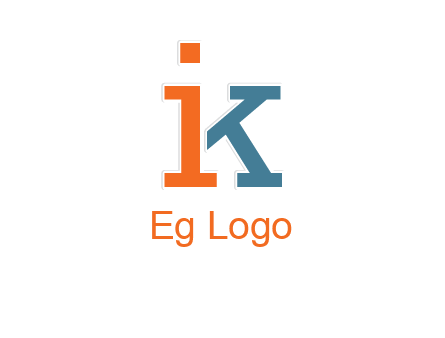 letter I forming letter K