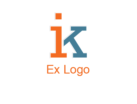 letter I forming letter K