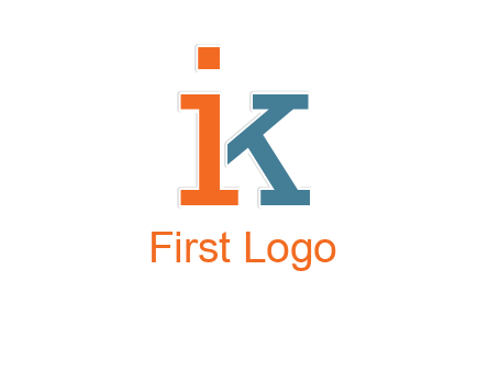 letter I forming letter K