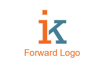 letter I forming letter K