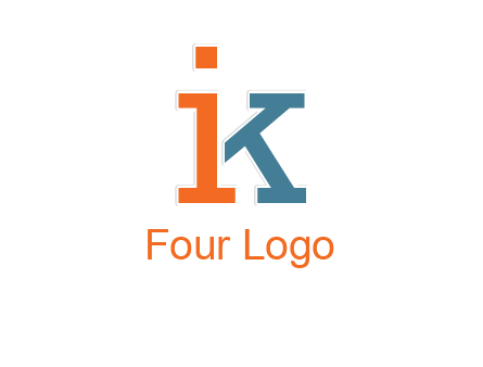 letter I forming letter K