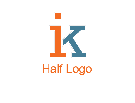 letter I forming letter K