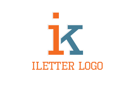 letter I forming letter K
