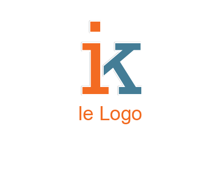 letter I forming letter K