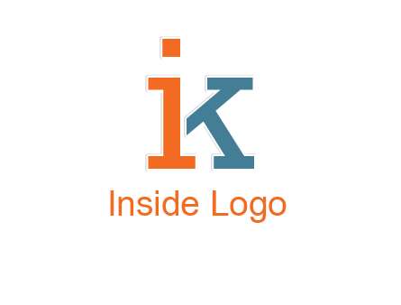 letter I forming letter K