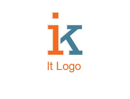 letter I forming letter K