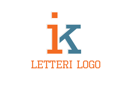 letter I forming letter K