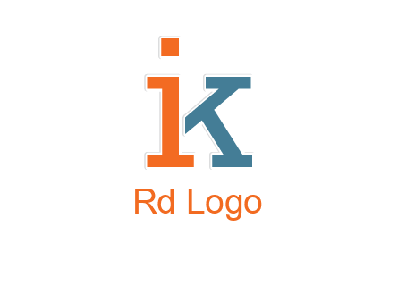 letter I forming letter K