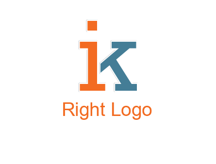 letter I forming letter K