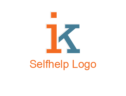 letter I forming letter K