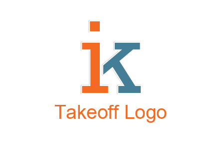 letter I forming letter K