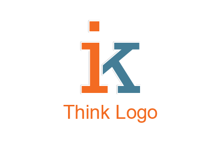 letter I forming letter K
