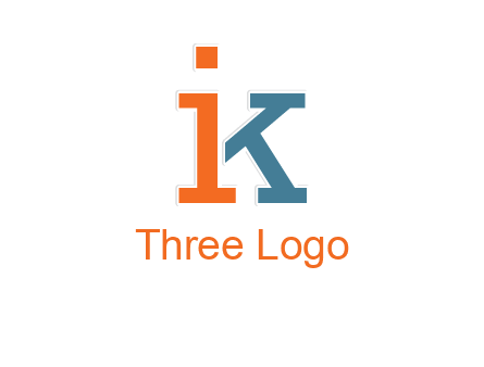 letter I forming letter K