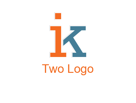 letter I forming letter K