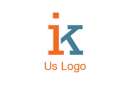 letter I forming letter K