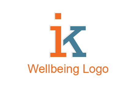 letter I forming letter K