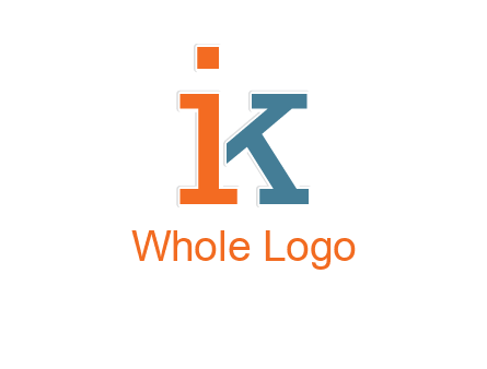 letter I forming letter K
