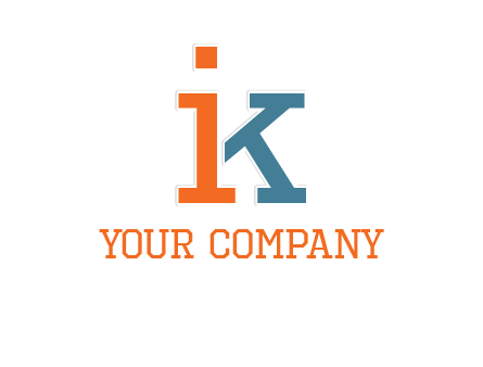 letter I forming letter K