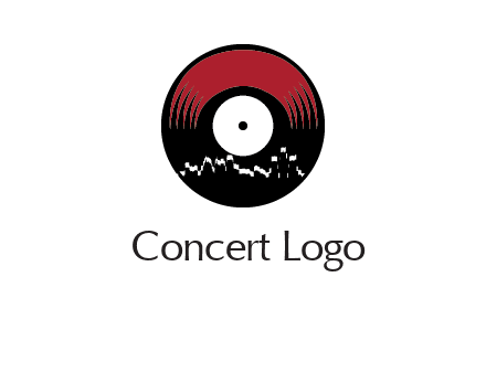 zigzag lines on music record logo illustration