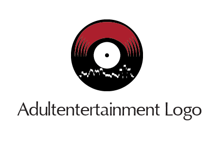 zigzag lines on music record logo illustration