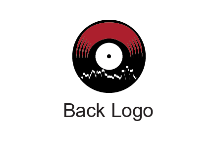 zigzag lines on music record logo illustration
