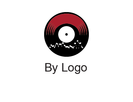 zigzag lines on music record logo illustration