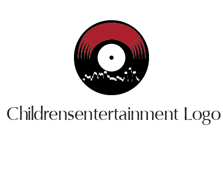 zigzag lines on music record logo illustration