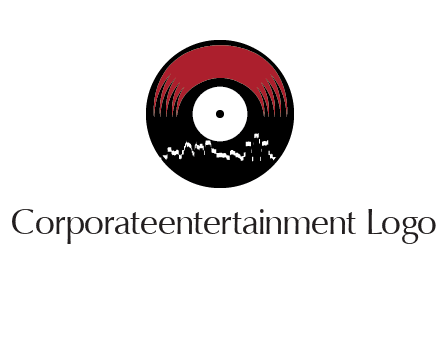 zigzag lines on music record logo illustration