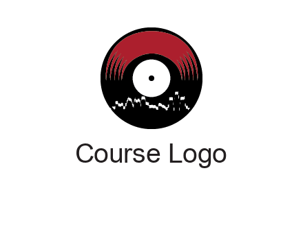 zigzag lines on music record logo illustration
