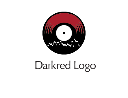 zigzag lines on music record logo illustration
