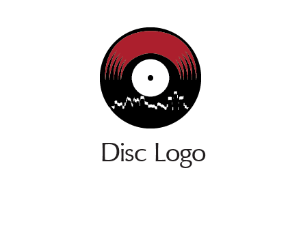 zigzag lines on music record logo illustration