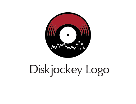 zigzag lines on music record logo illustration