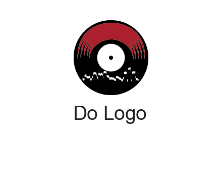 zigzag lines on music record logo illustration