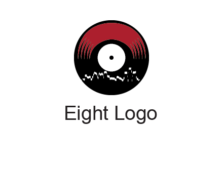 zigzag lines on music record logo illustration