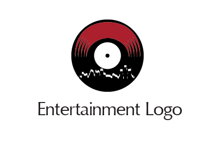 zigzag lines on music record logo illustration