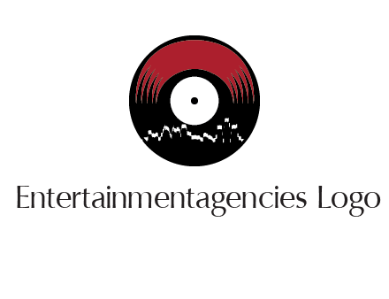 zigzag lines on music record logo illustration